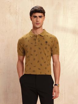 U.S. POLO ASSN. - Men's Slim Fit Floral Printed Polo T-shirt-Brown