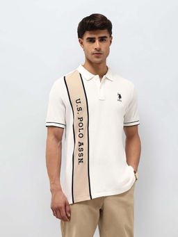 U.S. POLO ASSN. - Men's Brand Regular Fit Polo T-shirt-Off White