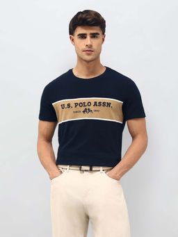 U.S. POLO ASSN. - Men's Brand Embroidered Regular Fit T-shirt-Navy Blue