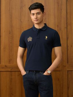 U.S. POLO ASSN. - Men's Solid Varsity Polo T-shirt-Blue