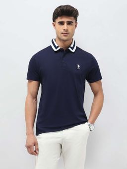U.S. POLO ASSN. - Men's Solid Regular Fit Polo T-shirt-Blue