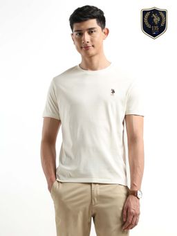 U.S. POLO ASSN. - Men's Regular Fit Solid T-shirt-Beige