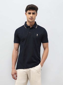 U.S. POLO ASSN. - Men's Brand Self Regular Fit Polo T-shirt-Black
