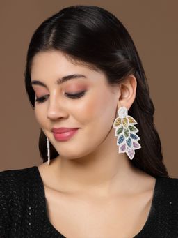 Anekaant - Sylvan Multi-Color Leaf Shaped Handcrafted Drop Earrings