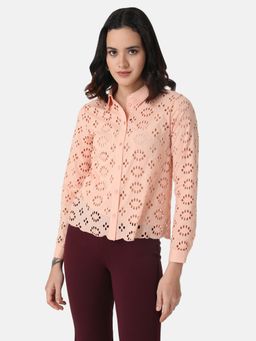 Kazo - Peach Cutwork Shirt