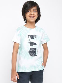 Tales & Stories - Boys Blue Cotton Printed T-Shirt
