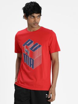Puma - Graphic Play Logo Men Red T-Shirt