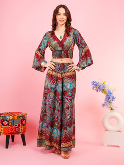 BOHOLYFE - Regal Charm Foil Print Co-Ord Set