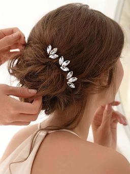 OOMPH - Womens Stylish Latest Crystal Hair Bun Pins (Pack of 5)