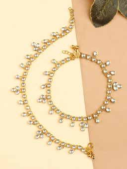 OOMPH - Women Kundan Ethnic Payal Anklets