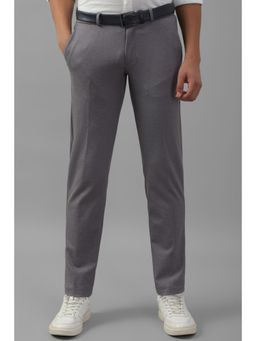 Allen Solly - Men Grey Slim Fit Textured Casual Trousers