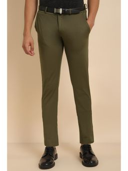 Allen Solly - Men Green Slim Fit Solid Casual Trousers