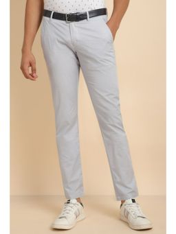 Allen Solly - Men Grey Slim Fit Textured Casual Trousers