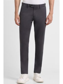 Allen Solly - Men Grey Slim Fit Solid Casual Trousers