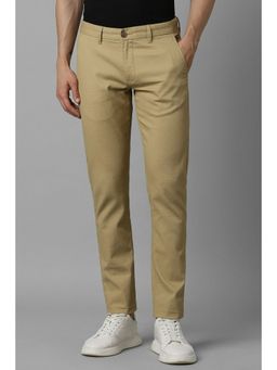 Louis Philippe - Men Brown Super Slim Fit Solid Flat Front Casual Trousers