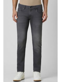 Peter England - Men Grey Dark Wash Low Fit Jeans