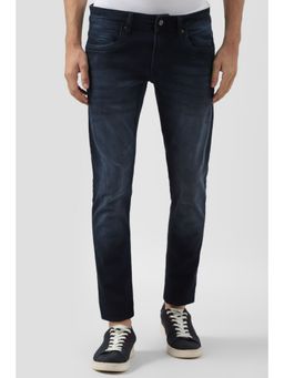 Peter England - Men Navy Blue Dark Wash Low Fit Jeans