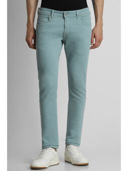 Peter England - Men Green Dark Wash Low Fit Jeans