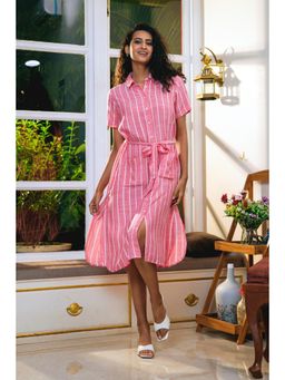French Theory - Pink Comfy Shirt Dress with Belt