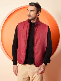 Club York - Maroon High Neck Reversible Jacket