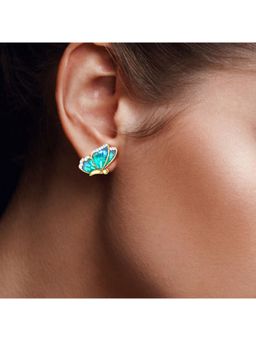 Yellow Chimes - Blue Contemporary Studs Earrings