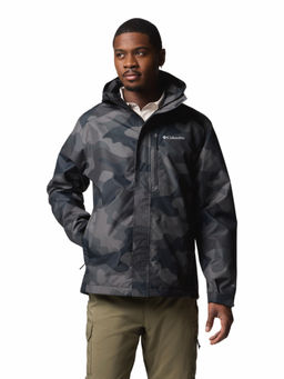 Columbia - Men Black Omni-Tech Hikebound II Printed Rain Jacket