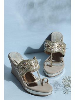 Biba - Gold Embellished Wedges