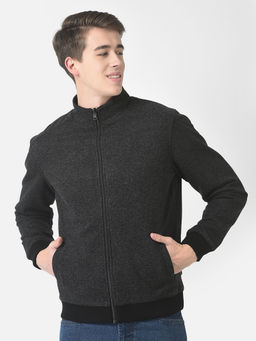 CRIMSOUNE CLUB - Men Solid-Plain Black Jacket
