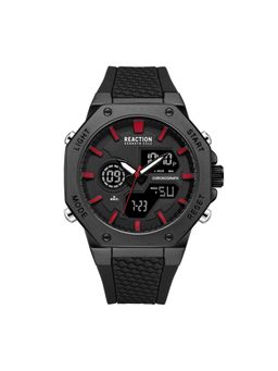 Reaction Kenneth Cole - ANA-DIGIT Black Silicone Strap Sports Wear Watch for Mens - KRWGP9005704