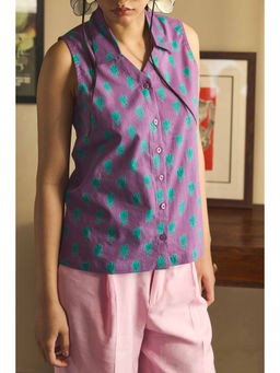 Prakriti Jaipur - Purple Tulip Sleeveless Shirt