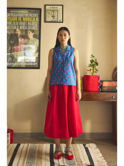 Prakriti Jaipur - Blue Tulip Sleeveless Shirt
