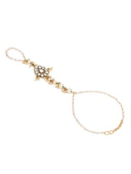 BeAbhika - Regal Kundan Pearl Haathphool Bracelet