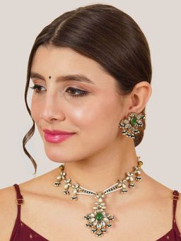 BeAbhika - Floral Grace Choker with Earrings