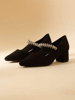 VALIOSAA - Black Color Party Heel Pumps