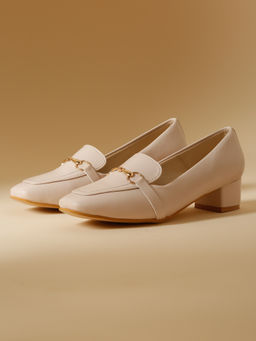 VALIOSAA - Cream Color Work Heel Pumps