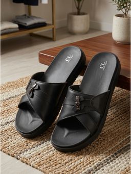 Carlton London - Women'S Bow-Accent Crossover Comfort Slip-On Sliders