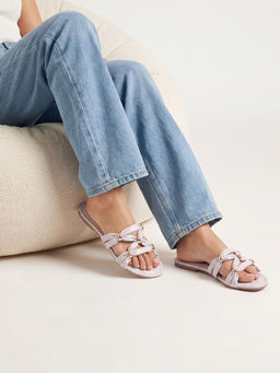 Chaal Chalan - Cream Pu Open Toe Flats