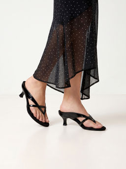 Chaal Chalan - Black Round Toe Mid Top Sandals