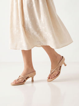 Chaal Chalan - Cream Round Toe Mid Top Sandals
