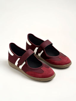 Shoetopia - Women's Cherry Red Sporty Mary Jane Sneakers