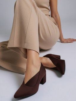 CHINRAAG - Women's Pointed Toe Block Heel Pumps