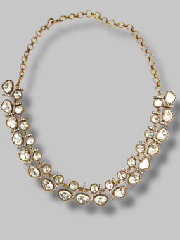 Beryachi - Hansika Neutral Kundan Necklace Set