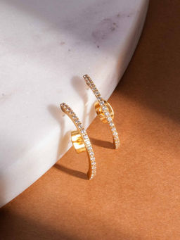 Palmonas - Moon Diamond Stud Earrings For Womens - Waterproof And Anti-Tarnish