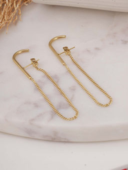 Palmonas - Gold Chain Drop Hook Earrings For Womens