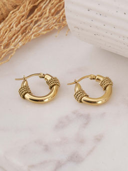 Palmonas - Gold Tyre Hoop Earrings For Womens - Waterproof And Anti-Tarnish