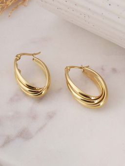 Palmonas - Elegant Oval Hoop Earrings For Womens - Waterproof And Anti-Tarnish