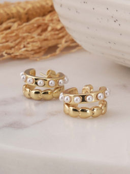 Palmonas - Pearl Open Hoop Earrings For Womens - Waterproof And Anti-Tarnish