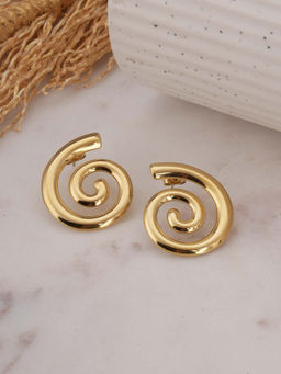 Palmonas - Trendy Spiral Stud Earrings For Womens - Waterproof And Anti-Tarnish