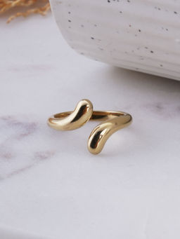 Palmonas - Gold Open Fluid Ring For Womens