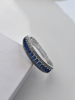 Peach Tassels - Blue Stone Bangle